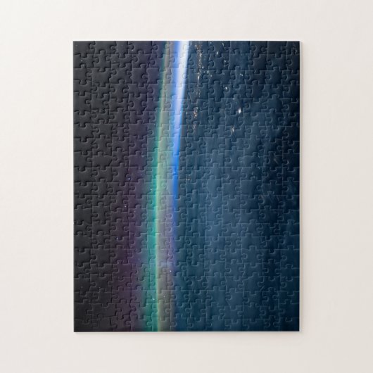 Aurora überschneidet sich mit der Erdatmosphäre au Puzzle (Vertikal)