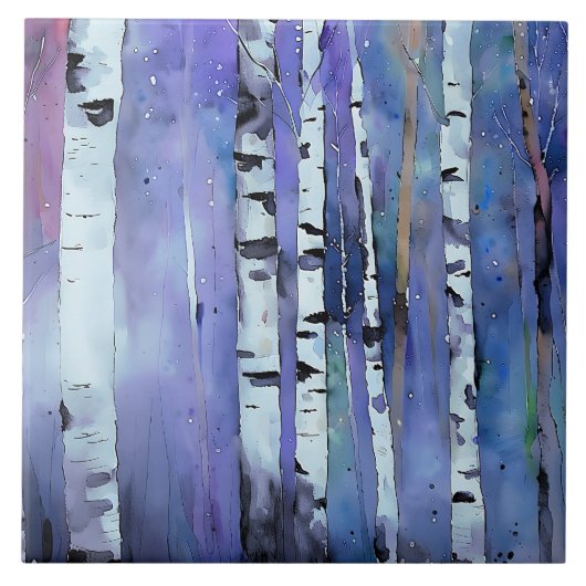 Aurora unter der Birke Fliese (Vorderseite)