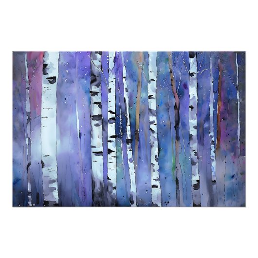 Aurora unter der Birke Fotodruck (Vorne)