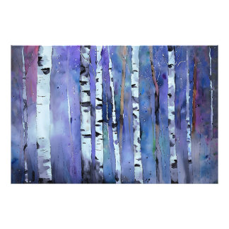 Aurora unter der Birke Fotodruck