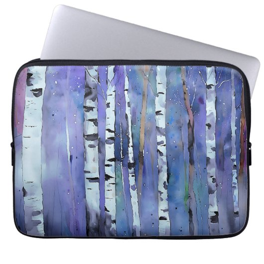 Aurora unter der Birke Laptopschutzhülle (Vorderseite)