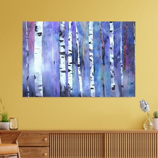 Aurora unter der Birke Leinwanddruck (Insitu (Wohnzimmer))