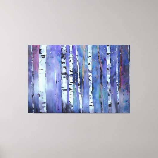 Aurora unter der Birke Leinwanddruck (Vorderseite)