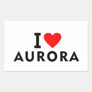 Aurora Vereinigte Staaten Amerika USA Liebe Stadt  Rechteckiger Aufkleber