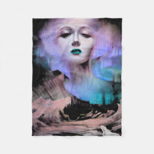 Aurora von Clive Henry blau Türkis Lila Nacht Fleecedecke