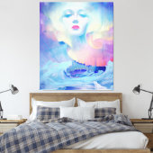 Aurora von Clive Henry blue Leinwanddruck (Insitu (Schlafzimmer))