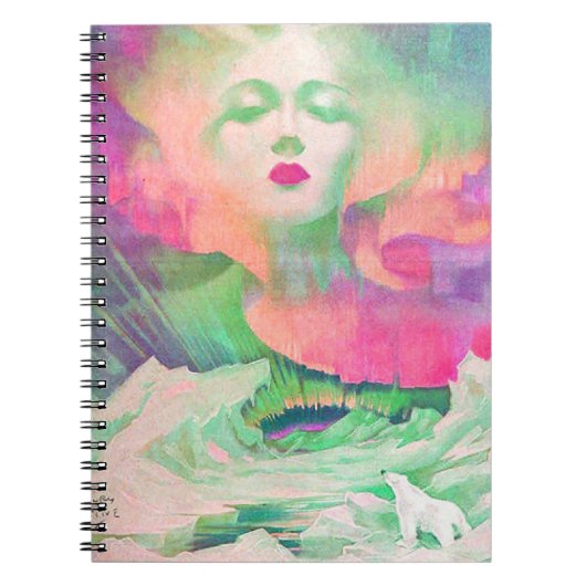 Aurora von Clive Henry farbenfroh pink Notizblock (Vorderseite)