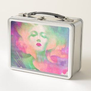 Aurora von Clive Henry farbenfrohes Rosa Metall Brotdose