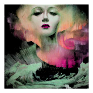 Aurora von Clive Henry rosa Pfirsich Nacht Poster