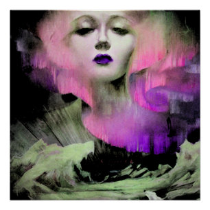 Aurora von Clive Henry rosa violette Nacht Poster