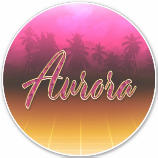 Aurora Vorname Name golden pink Aufkleber Sticker (Vorderseite)