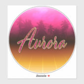 Aurora Vorname Name golden pink Aufkleber Sticker (Blatt)