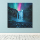 Aurora Wasserfall Leinwand - Mystische Natur Print (Insitu (Holzboden))