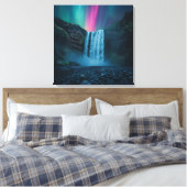 Aurora Wasserfall Leinwand - Mystische Natur Print (Insitu (Schlafzimmer))