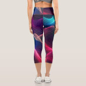 Aurora Wave Caprihose mit hoher Taille Capri Leggings (Rückseite)