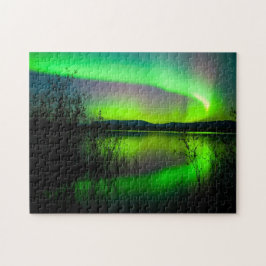 Aurora widergespiegelt auf See - Puzzlespiel Puzzle