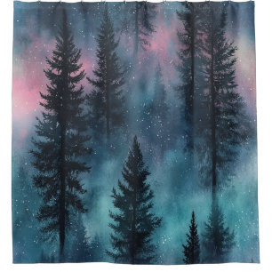 Aurora-Wildnis-Muster Duschvorhang
