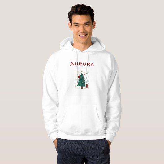 Aurora Winter Vector Hoodie – Minimale moderne Gra (Vorne ganz)