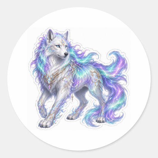 Aurora Wolf Sticker (Vorderseite)