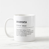 Aurora Wortdefinition schwarze Typografie minimali Kaffeetasse (Links)