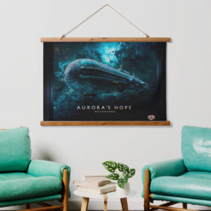 Aurora's Hope, Cosmic Journey by Xzendor7 Wandteppich Mit Holzrahmen