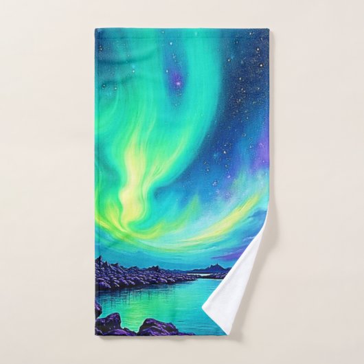 Auroras magisches nächtliches Sky-Tanzdesign Badhandtuch Set (Handtuch)