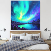 Auroras magisches nächtliches Sky-Tanzdesign Leinwanddruck (Insitu (Schlafzimmer))