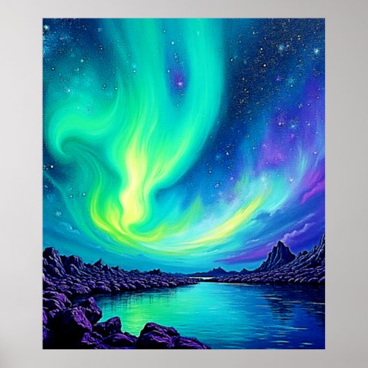Auroras magisches nächtliches Sky-Tanzdesign Poster (Vorne)