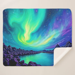 Auroras magisches nächtliches Sky-Tanzdesign Sherpadecke