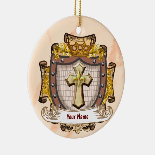 Aurum-Familienwappen-Name Keramik Ornament (Rechts)