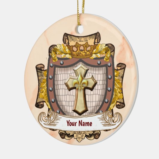 Aurum-Familienwappen-Name Keramik Ornament (Links)