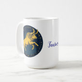 Aurus Bull von astrologischen Zodiaka-Zeichen Kaffeetasse (Vorderseite Links)