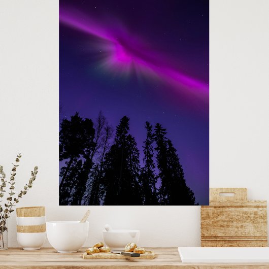 Aury Borealis Night Sky Nature Poster (Küche)
