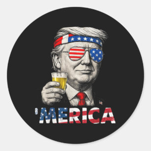 Aus 4. Juli wieder große Shirts Patriotic 4. Runder Aufkleber