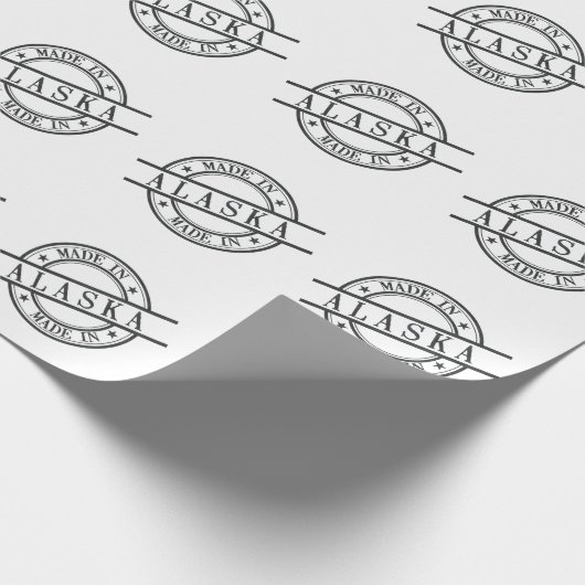 Aus Alaska Briefmarke Logo Symbol Schwarz Geschenkpapier (Ecke)