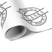 Aus Alaska Briefmarke Logo Symbol Schwarz Geschenkpapier (Rolleneckpunkt)