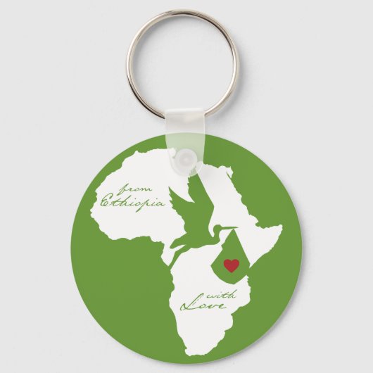 Aus Äthiopien mit/Liebe Adoption Schlüsselanhänger (Vorderseite)