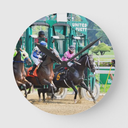 Aus bei Saratoga Runde Wanduhr (Vorderseite)