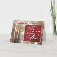 Aus beiden Weihnachtskerzen ist unser Kind Geboren