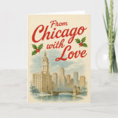 Aus Chicago mit Liebe - Weihnachten im Jahrgang ge Karte (Vorderseite)