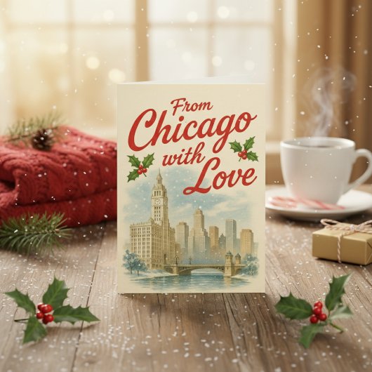 Aus Chicago mit Liebe - Weihnachten im Jahrgang ge Karte