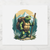 Aus dem Atem wandernde Gesellschaft Schildkröten T Schaumweinetikett (Einzelnes Label)