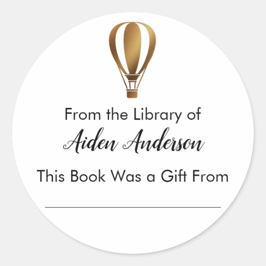 Aus dem Buchzeichen der Goldenen Heißluftballon-Bi Runder Aufkleber (Vorderseite)