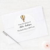 Aus dem Buchzeichen der Goldenen Heißluftballon-Bi Runder Aufkleber (Umschlag)