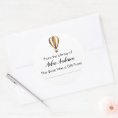 Aus dem Buchzeichen der Goldenen Heißluftballon-Bi Runder Aufkleber (Umschlag)