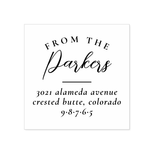 Aus dem Familiennamen Elegante einfache Rücksendea Gummistempel (Prägung)