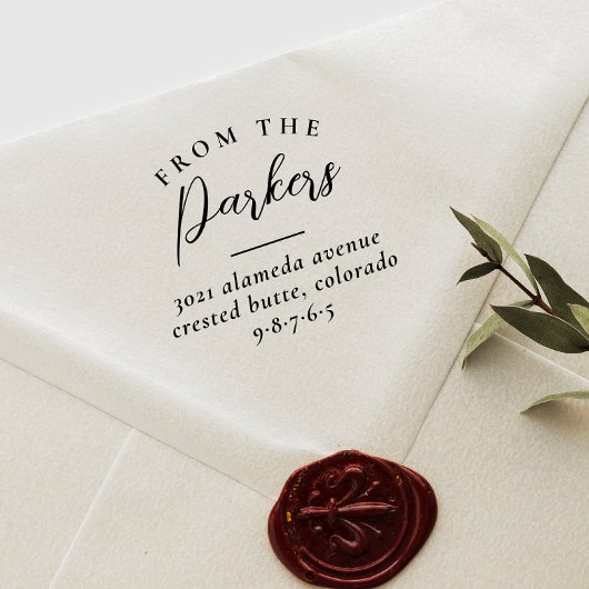 Aus dem Familiennamen Elegante einfache Rücksendea Gummistempel