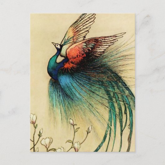 "Aus dem Feuer" von Warwick Goble Postkarte (Vorderseite)