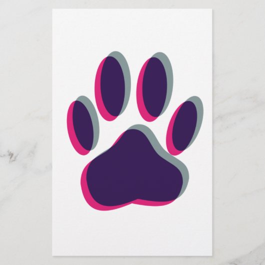 Aus dem Fokus heraus Dog Paw Print Briefpapier (Vorderseite)