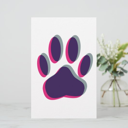 Aus dem Fokus heraus Dog Paw Print Briefpapier (Stehend Vorderseite)